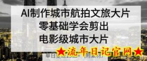 AI制作城市航拍文旅大片，零基础学会剪出电影级城市大片，单日变现多张-流年日记