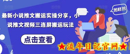 最新小说推文搬运实操分享，小说推文视频三连屏搬运玩法-流年日记