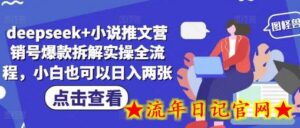 deepseek+小说推文营销号爆款拆解实操全流程,小白也可以日入两张-流年日记