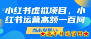 小红书虚拟项目，小红书运营高频一百问【文档】-流年日记