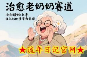 视频号治愈老奶奶赛道，小白轻松上手，日入多张，多平台变现-流年日记