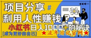 小红书日入1k+?揭秘人性洞察力,小白3分钟上手,点赞爆棚!-流年日记