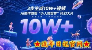 3步生成10W+视频,AI制作微观“小人物世界”科幻大片,条条万赞,1条作品涨粉2.3W-流年日记