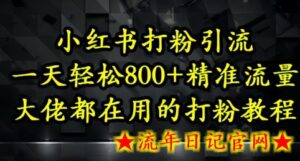 小红书打粉引流，一天轻松500+精准流量，大佬都在用的打粉教程-流年日记