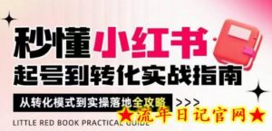 秒懂小红书-起号到转化实战指南,从转化模式到实操落地全攻略,让你破解流量玄学,做得有结果-流年日记