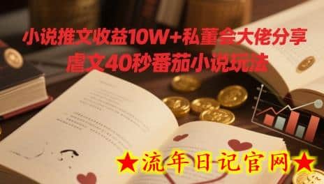小说推文收益10W+私董会大佬分享，虐文40秒番茄小说玩法-流年日记