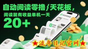 自动阅读零撸天花板,阅读就有收益单机一天20+-流年日记