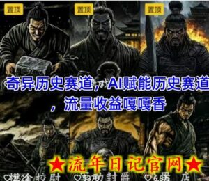 抖音奇异历史赛道,AI赋能历史赛道,流量收益嘎嘎香,狂撸伙伴计划-流年日记