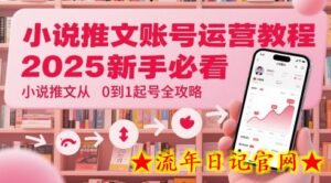 小说推文账号运营起号教程,2025新手必看,小说推文从0到1起号全攻略-流年日记