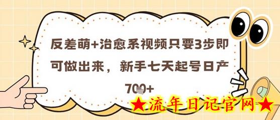 反差萌+治愈系视频只要3步即可做出来，新手七天起号日产7张-流年日记