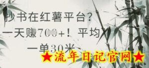 抄书在小红薯平台？平均一单30米，一天收益几张！-流年日记