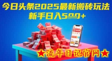 今日头条2025年最新搬砖玩法，新手也能轻松日入5张-流年日记