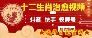 疯狂火爆!抖音,小红书,视频号十二生肖治愈的视频,轻松制作+快速拿到结果-流年日记