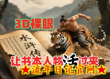 书本人物裸眼3D视频，新的玩法，流量超猛，保姆级教程-流年日记