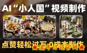 爆款1000W+播放微缩景观迷你小人国AI视频0成本制作全流程教学-流年日记