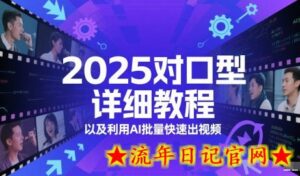 2025对口型详细教程以及利用AI批量快速出视频-流年日记