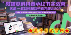 教辅资料抖音小红书实战营,这是一套我妈和我奶看完都会的SOP,低成本低风险创业-流年日记