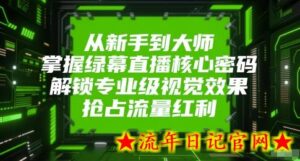 从新手到大师,掌握绿幕直播核心密码,解锁专业级视觉效果,抢占流量红利-流年日记