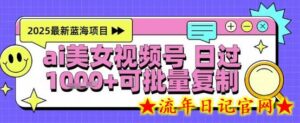 视频号AI美女跳舞暴力起号玩法,日入1k+,全程软件操作,小白也能玩的项目-流年日记