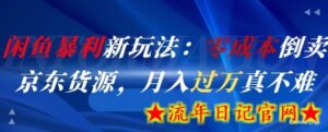 闲鱼暴利新玩法:零成本倒卖京东货源,月入过1W真不难-流年日记