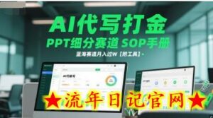 AI代写打金,PPT细分赛道SOP手册,蓝海赛道月入过W【附工具】-流年日记