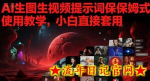 AI生图生视频提示词保姆式使用教学,小白直接套用-流年日记