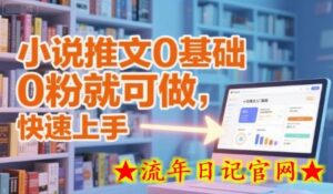 小说推文0基础入门教程,0粉就可做,快速上手-流年日记