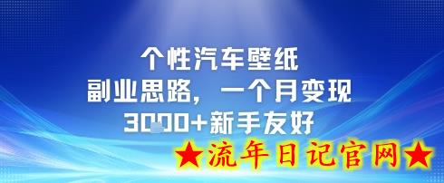 个性汽车壁纸副业思路，一个月变现3k+新手友好-流年日记