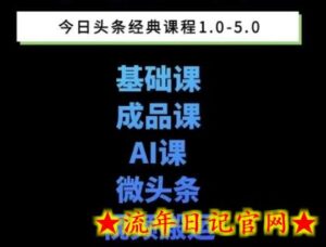 头条图文课1-5期教你头条图文写作、微头条、视频搬运变现,适合新手快速起号玩法-流年日记