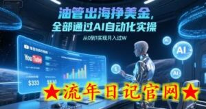 油管出海挣美金,全部通过AI自动化实操,从0到1实现月入过W-流年日记