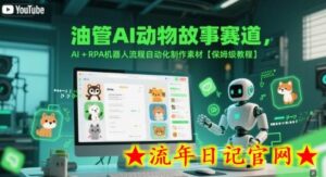 油管AI动物故事赛道,AI+RPA机器人流程自动化制作素材【保姆级教程】-流年日记
