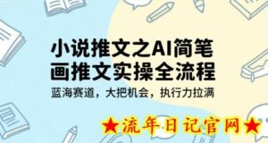 小说推文之AI简笔画推文实操全流程,蓝海赛道,大把机会,执行力拉满-流年日记