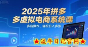 2025年拼多多虚拟电商系统课，多店操作，轻松日入多张-流年日记