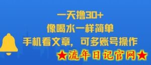 一天撸30+,像喝水一样简单,手机看文章,可多账号操作-流年日记
