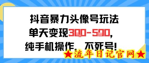 抖音暴力头像号玩法，单天变现3-5张纯手机操作，小白也能行-流年日记
