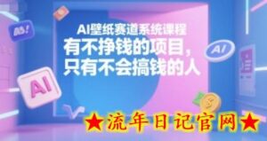 AI壁纸赛道系统课程,有不挣钱的项目,只有不会搞钱的人-流年日记