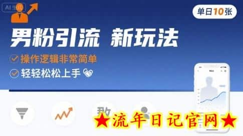 男粉引流新玩法，操作逻辑非常简单，单日10张轻轻松松-流年日记