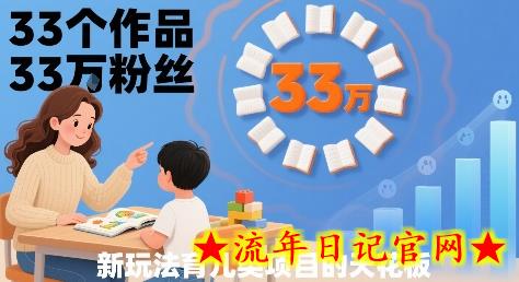 33个作品33W粉丝，育儿类项目的天花板，小白可操作-流年日记