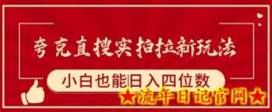 夸克直搜实拍拉新玩法，小白也可以日入四位数-流年日记