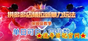 悟空直搜拼多多店铺拉新暴力玩法,保姆级教学,单日可入四位数-流年日记