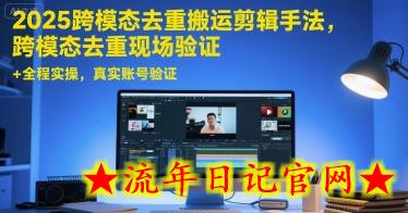 2025跨模态去重搬运剪辑手法，跨模态去重现场验证 +全程实操，真实账号验证-流年日记