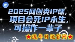 2025网创类IP课,项目会死IP永生,可操作一辈子-流年日记