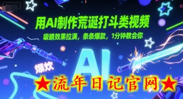 用AI制作荒诞打斗类视频，吸睛效果拉满，条条爆款，1分钟教会你-流年日记