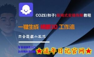 COZE(扣子)保姆式实操拆解教程,一键生成裸眼3D工作流,内合隐藏小技巧-流年日记