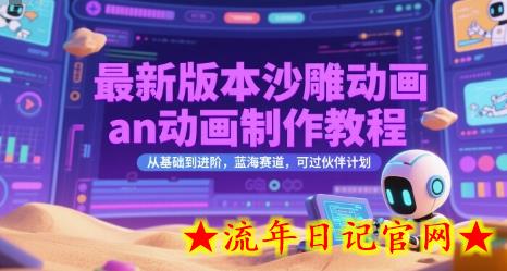 最新版本沙雕动画an动画制作教程，从基础到进阶，蓝海赛道，可过伙伴计划-流年日记