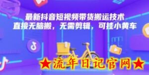 最新抖音短视频带货搬运技术,直接无脑搬,无需剪辑,可挂小黄车-流年日记