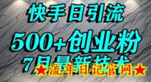 创业粉怎么打?快手精准引流创业粉,宝妈群体日进500+精准流量-流年日记