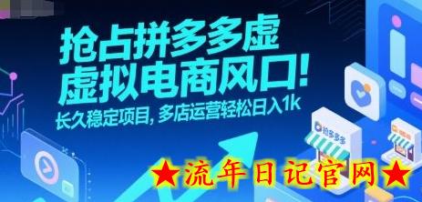 抢占拼多多虚拟电商风口：长久稳定项目，多店运营轻松日入1k-流年日记