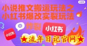 小说推文搬运玩法之小红书,小红书爆改实长炸裂玩法-流年日记