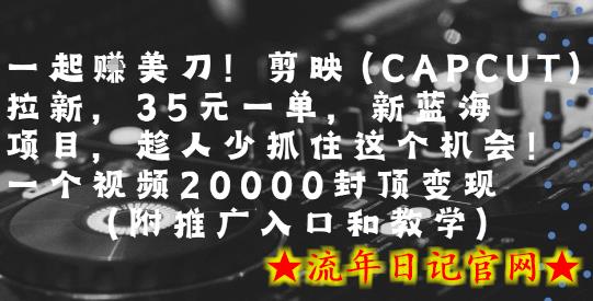 一起挣美刀!剪映(CAPCUT)拉新，35米一单，新蓝海项目，一个视频2w封顶变现(附推广入口和教学)-流年日记